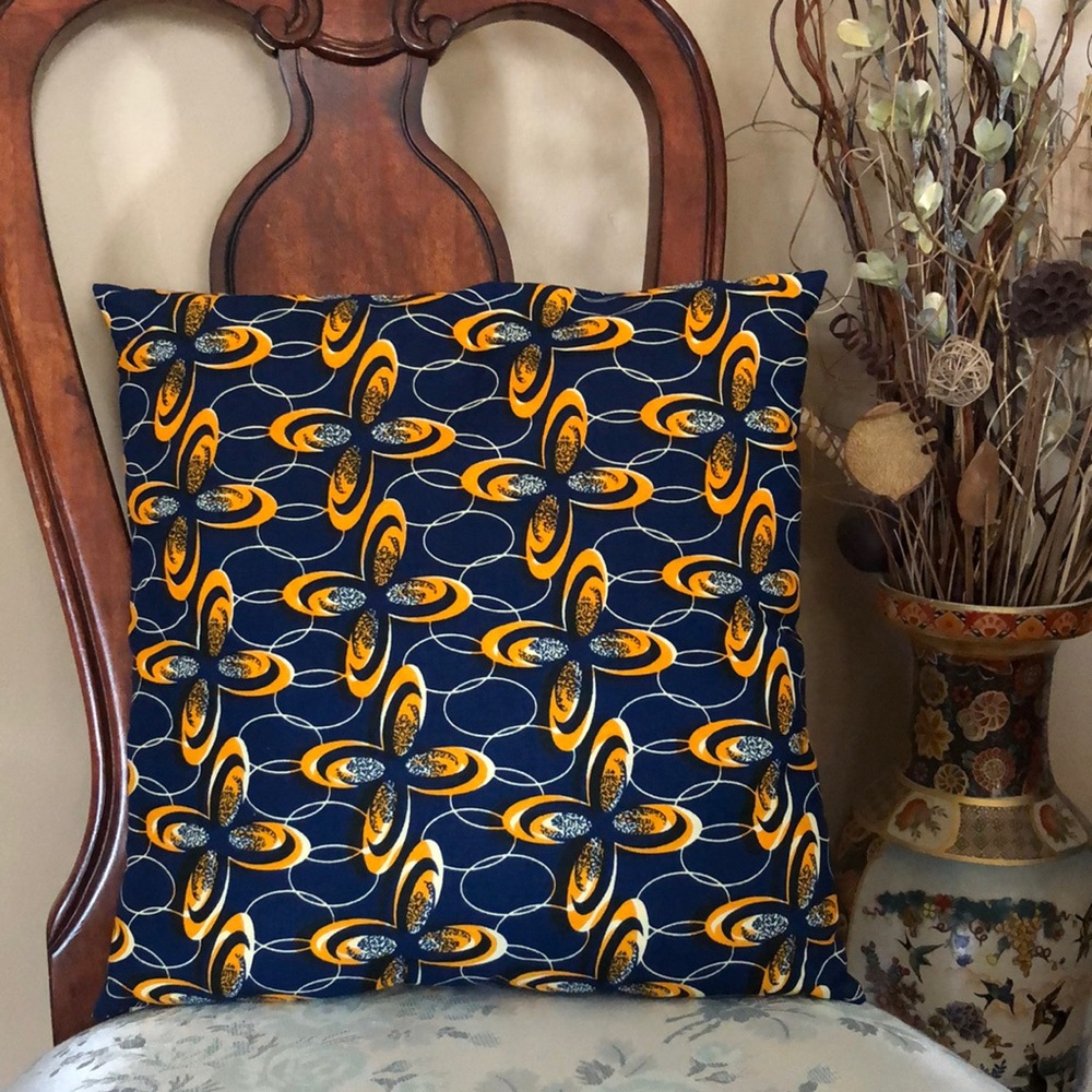 Handcrafted Ankara Print 16x16 Decorative Throw Pillow